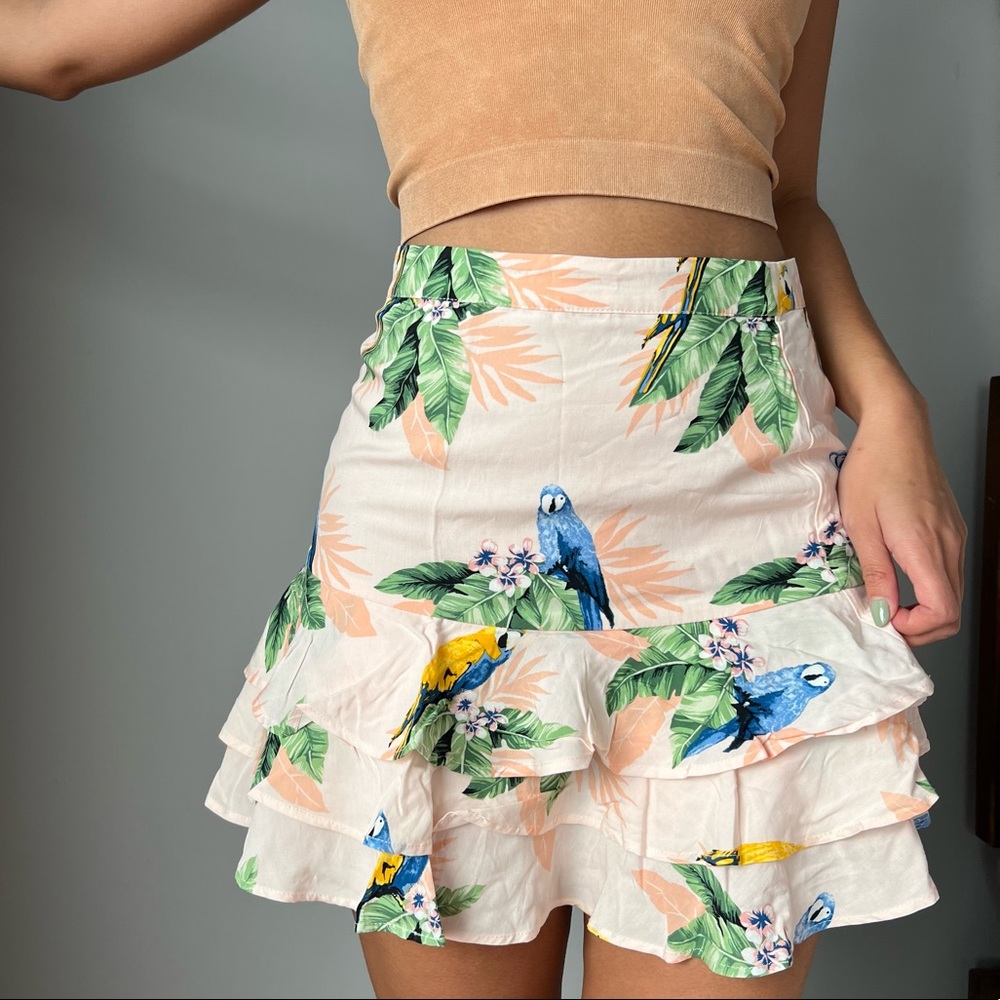 NEW Tropical Print Mini Skirt